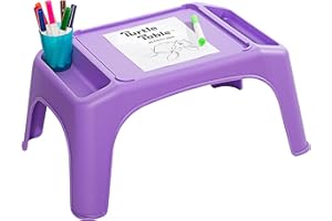 LapGear Turtle Table Kids Activity Lap Desk Tray with Storage Wells for Snacks, Play, Classroom and Sensory Toys - Purple - Style No. 20102