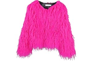 foefaik Winter Fluffy Faux Fur Coat Women's Shaggy Jacket Long Sleeve Outwear