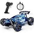 Tecnock RC Cars Remote Control Car for Boys and Girls, 1:18 Scale RC Car with LED Lights, 2.4GHz 2WD All-Terrain RC Truck, Re