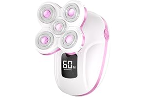 FISHCOVERS Electric Razors for Women,Shaver for Women,Rechargeable Rotary Painless Shaver for Legs,Cordless Womens Bikini Trimmer for Lady Grooming,Body Wet/Dry Razor Waterproof Grooming Kit(Pink)