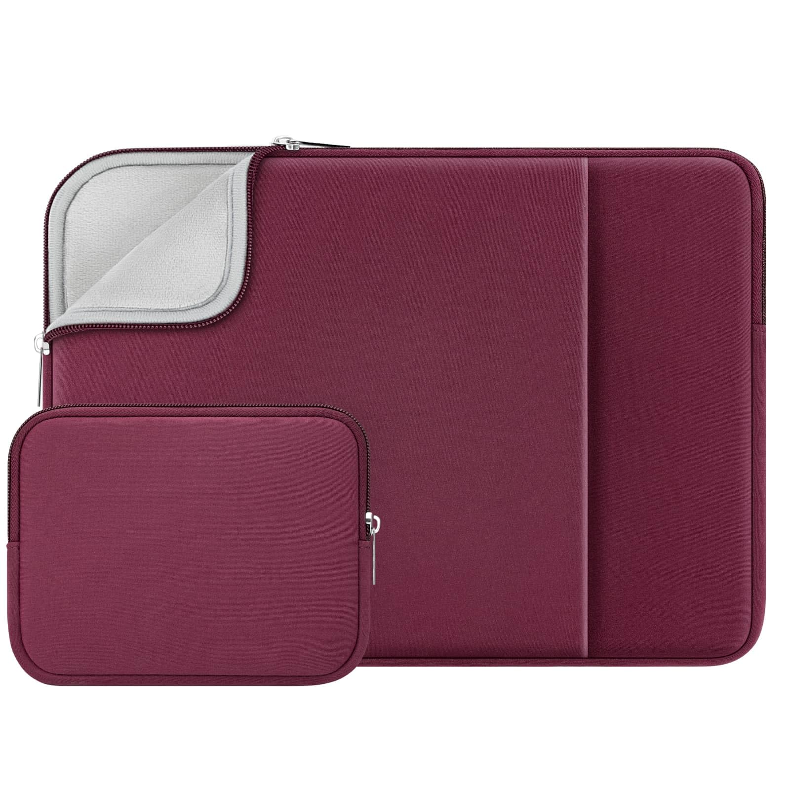 RAINYEAR 16 Inch Laptop Sleeve Protective Soft Case with Front Pocket & Accessories Pouch, Compatible with 16" MacBook M1 M2 M3 M4 M5 A3428 A3429 A2141 A2485 A2780 A2991 A3403 A3186(Red)