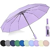 BAODINI Windproof Compact Rain Umbrella for Travel 42/46 Inch Premium Fabric Auto Open Perfect for Purse and Backpack Portable Umbrella for Women and Men