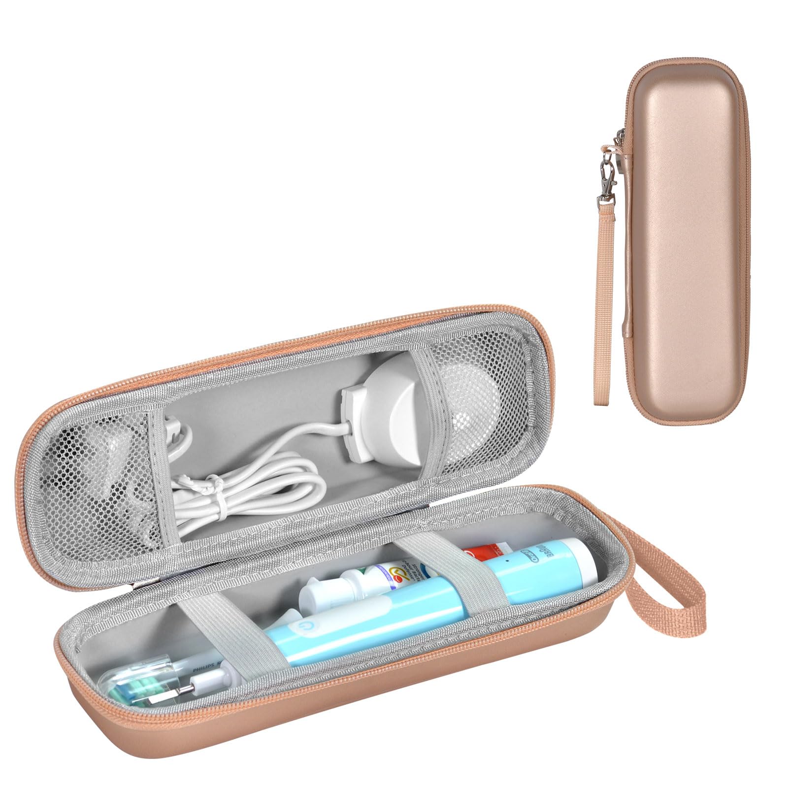 TUNYINSH Travel Case for Phlips Sonicare Electric Toothbrush with Accessories Storage,Portable Hard Protective Storage Bag (Gold) — image 1