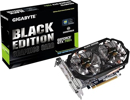 Amazon Com Gigabyte Gtx 750 Ti Gddr5 2gb 2xdvi 2xhdmi Oc Black Edition Graphics Card Gv N75twf2bk 2gi Computers Accessories