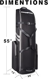 CHAMPKEY Premium Soft Padded Golf Travel Bag Flight with Wheels 1200D Oxford view 7