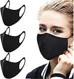 3 Pack Dust Masks with 6PCS N95 Filters, Anti Pollution 3D Facemask-Washable and Reusable, PM2.5 Windproof Cotton Face Mouth Mask for Cycling Camping Travel Black for Adults