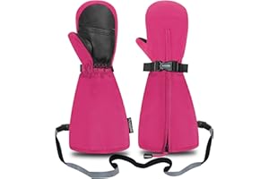 Andake Kids Ski Mittens Winter Warm Waterproof & Windproof Gloves for Boys Girls