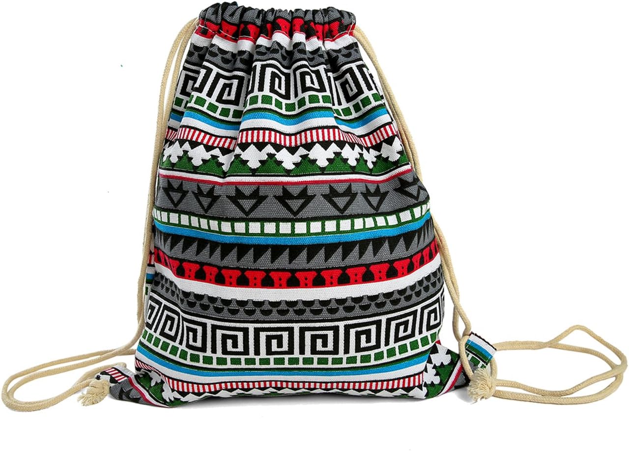 iSuperb Canvas Drawstring Backpack bag Sack bag Stylish Lightweight Cute for Excursion