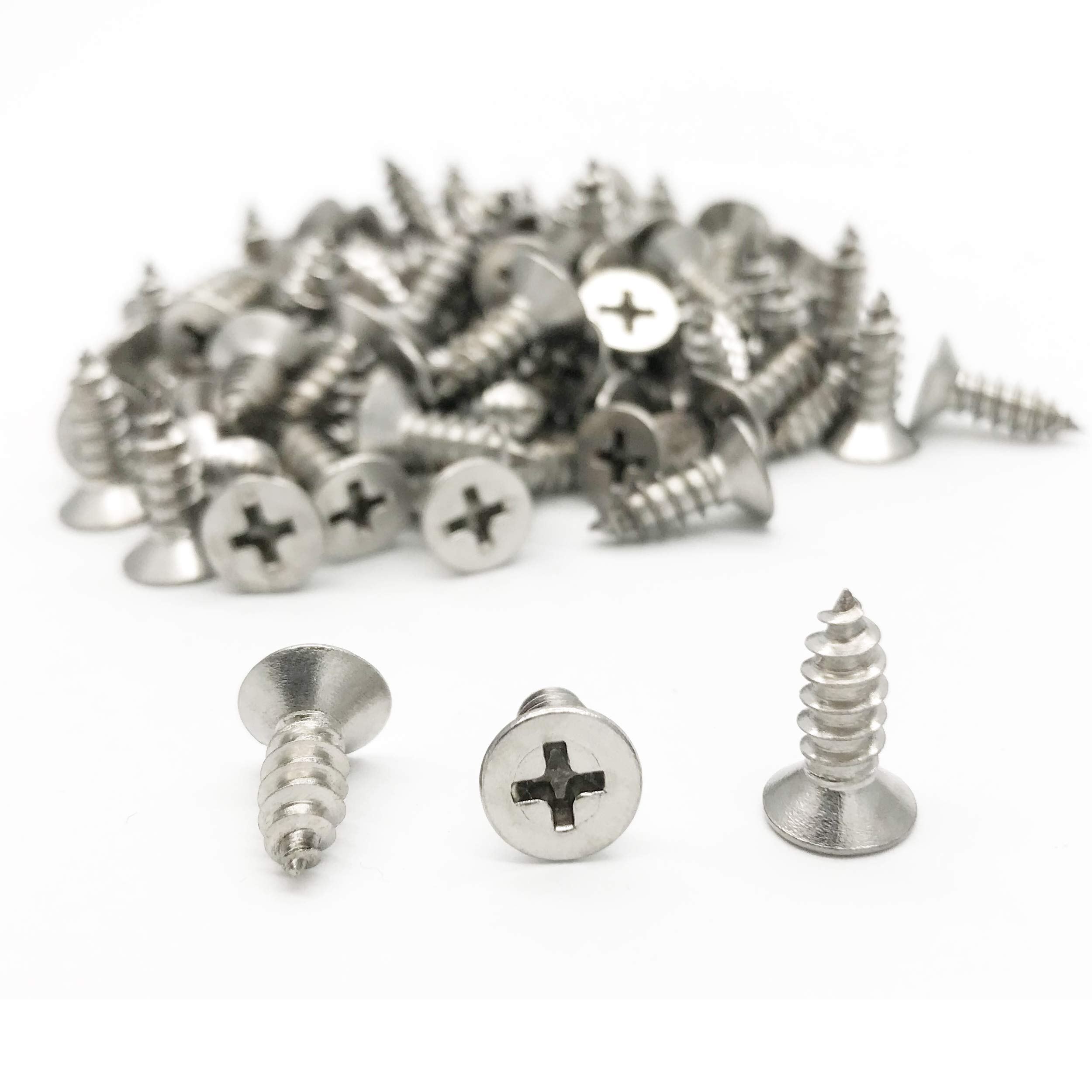 5 x 14mm Screw, Flat Head, Phillips Drive, Self Drilling, 304 Stainless Steel Drywall Wood Screws 100Pcs