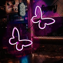 2 Pieces Butterfly Neon Signs, Butterfly LED Neon