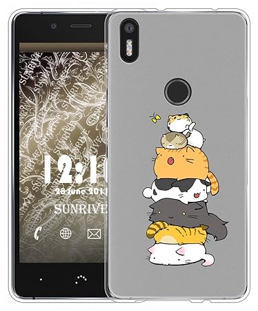 Für BQ Aquaris X5 Plus Hülle Silikon,Sunrive Handyhülle matt Schutzhülle Etui Case Backcover für BQ Aquaris X5 Plus(tpu Katze