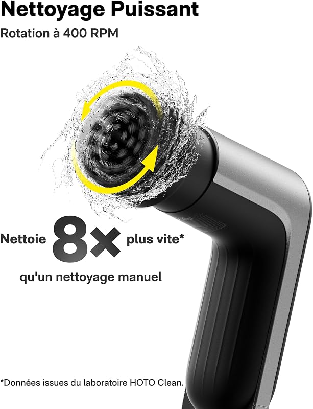 Grip™ Brosse Nettoyante Électrique, IPX7 Étanche, Légère (0.29 kg) avec 6 Têtes, Brosse Électrique Nettoyage pour Cuisine, Vaisselle, Évier, Gril, Plaque de Cuisson, Carrelage, Ustensiles