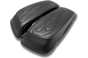 ShoreFire Design 2014-2023 Premium Flame Saddlebag Lid Covers for Harley Davidson Black