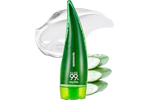 Holika Holika Aloe 99% Soothing Gel, 8.5 Ounce, 250ml - No Sticky 99% Aloe Vera Sunburn Relief - Moisturizing, Fast Absorbing for Face, Skin, Body&Hair