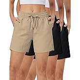 ZUTY 3 Pack 5" Womens Athletic Shorts Basic Running Shorts Lightweight Quick Dry Gym Workout Shorts with Pockets