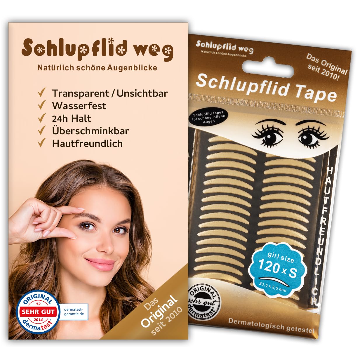 Eyelid Tape "SCHLUPFLID TAPE®" - Eyelid lift without surgery, slip-on eyelid strips for beautiful open eyes, invisible eyelid lift strips, eyelid tape for droopy lids (S (120x)) — image 1