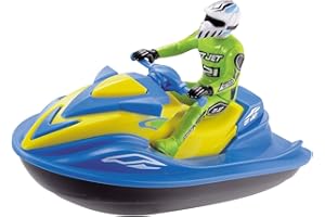 Dickie Toys 203772003 Battery Operated Jet Ski with Figure, Toy Jet Ski, Floating, Random, 18 cm, Age 3 and Up,Blue/Yellow