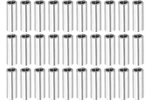 MECCANIXITY Round Coupling Nut, M4x0.7mm Female Thread 15mm(0.59") Round Sleeve Connector Rod Bar Stud Tube Nut Hardware Fastener Pack of 40