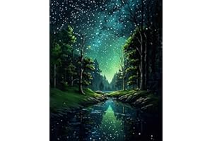 DYAIANGMU Stamping Cross Stitch Kit,Scenery Cross Stitch Kit for Adult Beginners, Full Line DIY Cross Stitch Stitching Kit for Home Decor Cross Stitch Patterns 15.7x11.8 inches