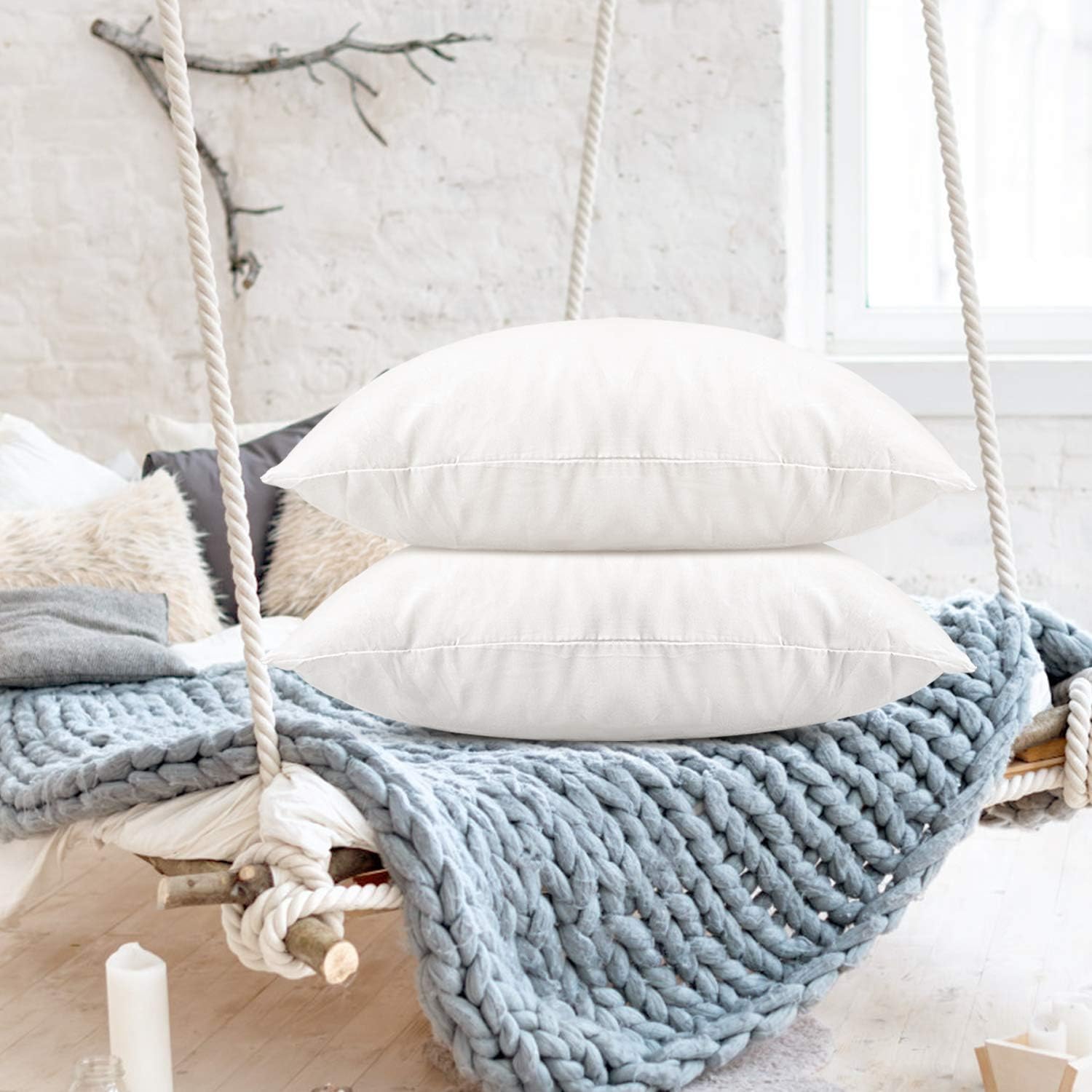 Acarharry Throw Pillow Inserts, Supportive Polyester-Fill Decorative Pillows for Bed, Couch, Office. (12"X20"): Home & Kitchen