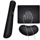 Keyboard Wrist Rest + Mouse Pad + Mouse Wrist Rest Support Set, Memory Foam, Easy Typing Pain Relief, 3Pcs Keyboard Mouse Pad