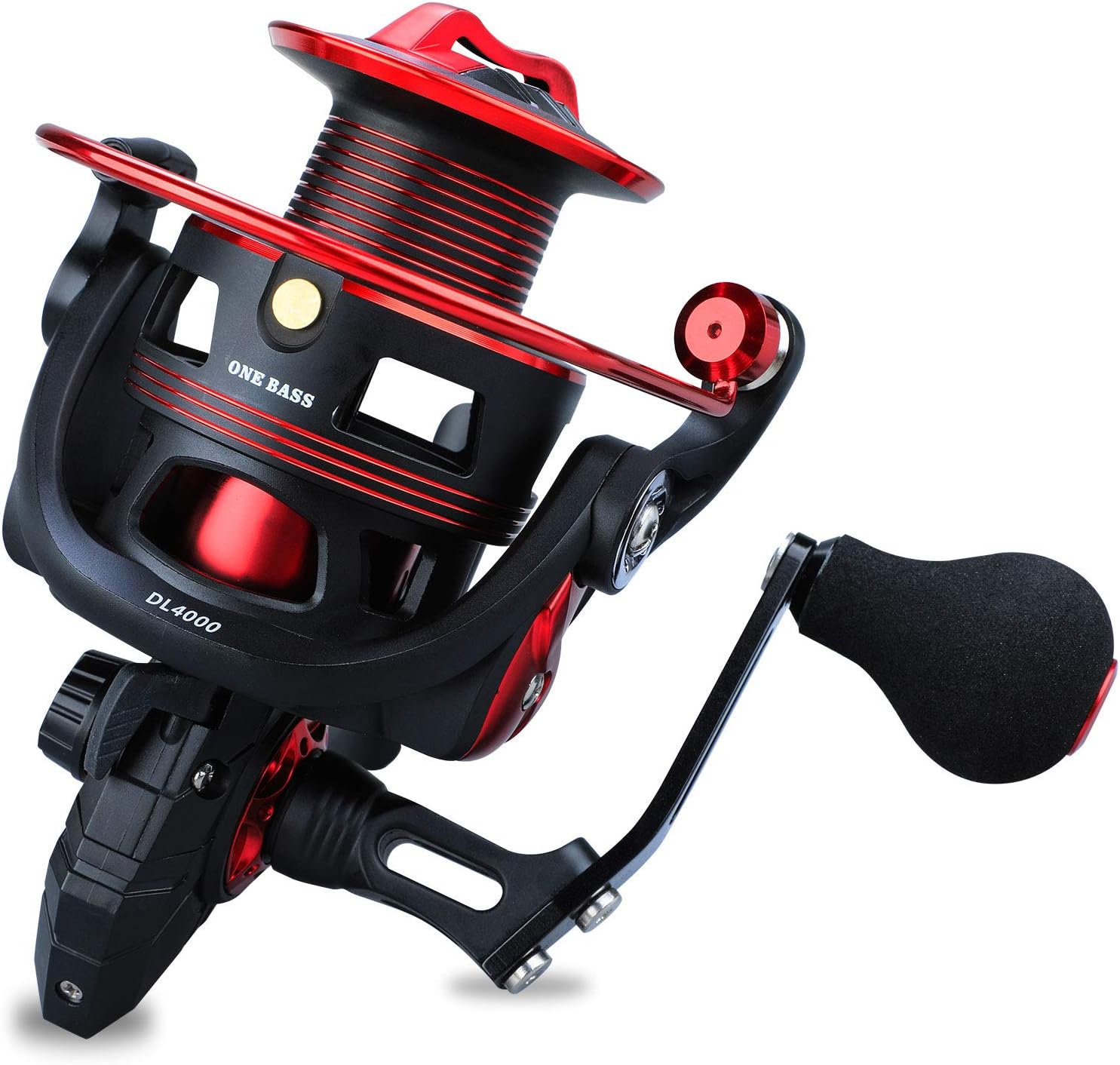 One Bass Fishing reels Light Weight Saltwater Spinning Reel - 39.5 LB Carbon Fiber Drag,12+1 BB Ultra Smooth All Aluminum Inshore Reel for Saltwater or Freshwater
