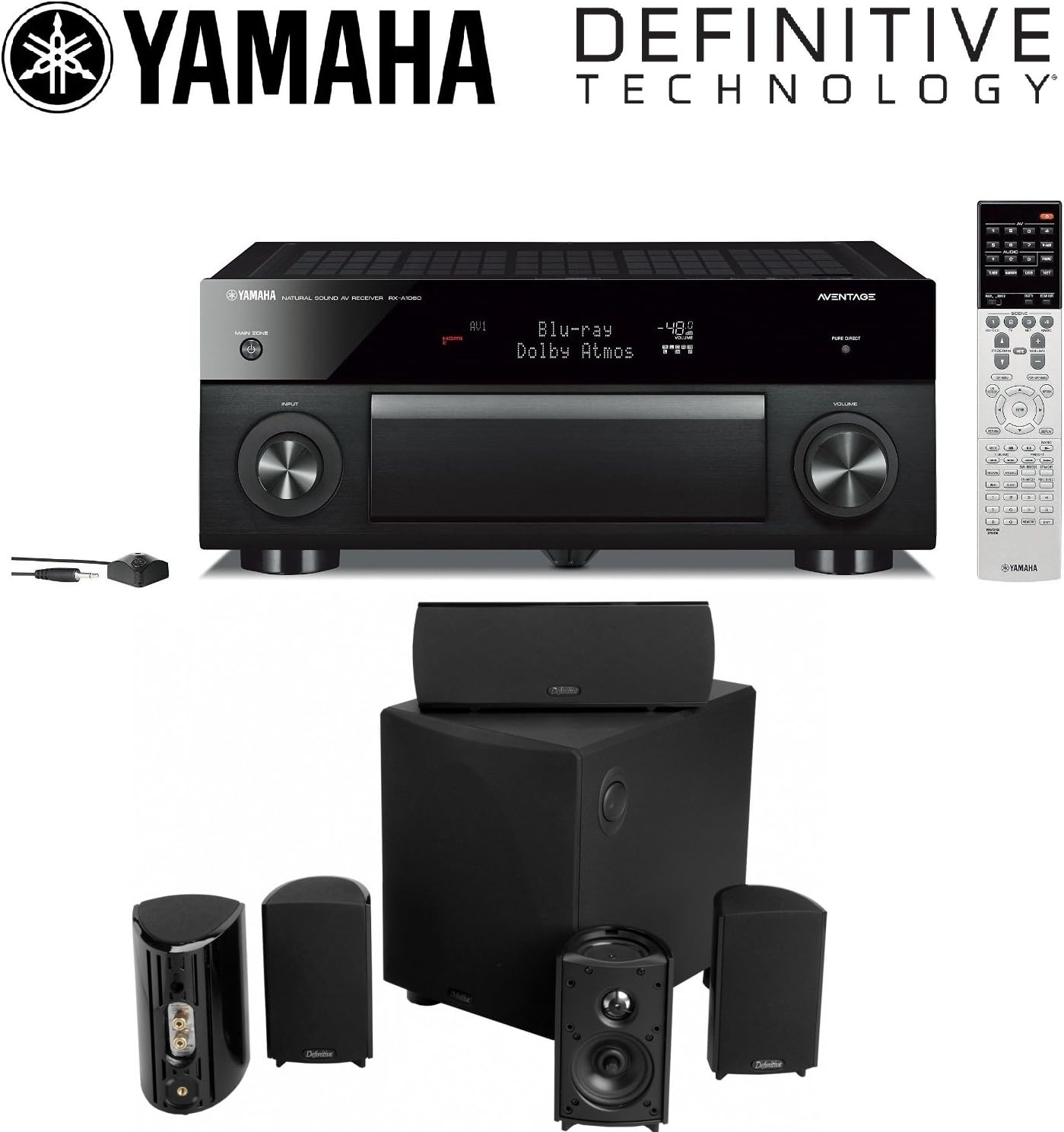 Yamaha RX-A1060BL 7.2 Channel Network AV Receiver + Definitive Technology ProCinema 600 5.1 Home Theater Speaker System Bundle