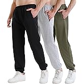 Monster Guardians 3 Pack Sweatpants for Men Athletic Gym Workout Mens Joggers with Zipper Pockets Active Running Pants