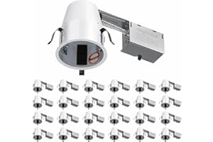 Anyhome 24 Pack 4 Inch Recessed Lighting Housing Remodel, 2024 Version IC Rated & Air Tight General Can Light Housing, Recessed Retrofit Downlight Housing, E26 Connector, ETL Listed