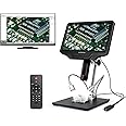 Andonstar AD409 4MP 300X Portable HDMI USB Digital Microscope with 10.1 inch LCD Screen, High Object Distance for Soldering and PCB Repair, Supporting PC WiFi Connection and Measurement Software