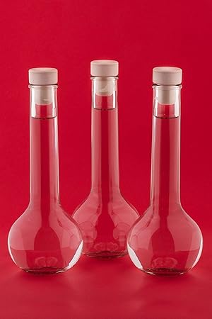 6, 12 oder 24 x 200ml TUL-HGK Glasflaschen Likörflasche Flasche mit Korken Verschluss Likörflasche Schnapsflasche Essigflasch