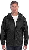 Gioberti Men's Waterproof Rain Jacket, Black, XXL