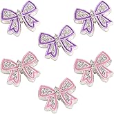 Roioiow 6-Piece Rhinestone Spacer Beads with Bow Charms - Large Hole Alloy Beads for Jewelry Making, Crystal Pendants for Bracelets, Necklaces, Earrings, and DIY Crafts