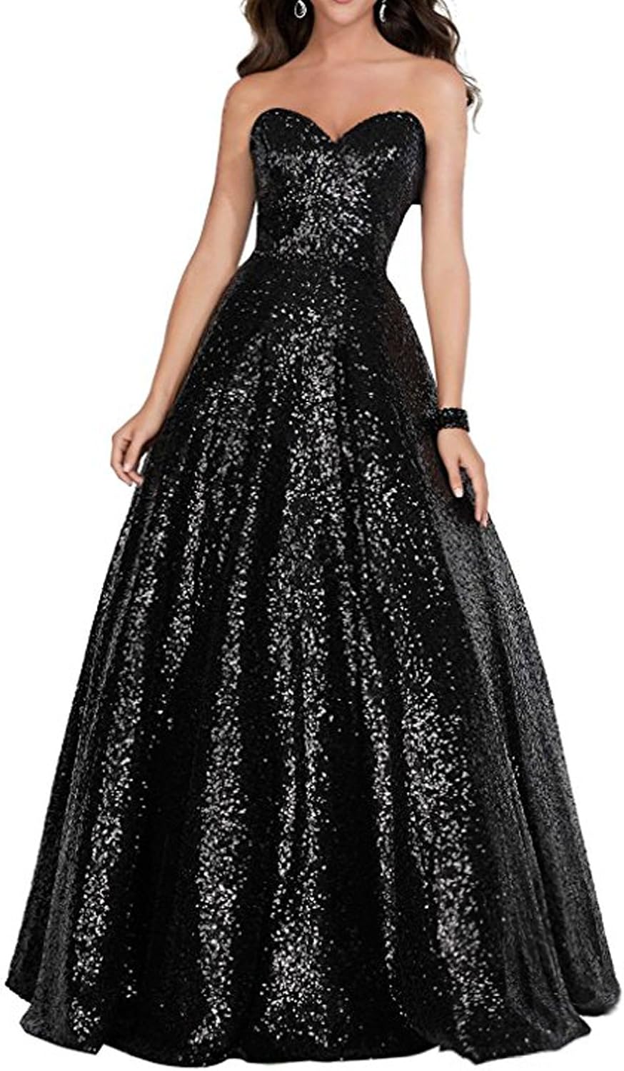 black sequin formal dress