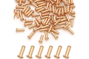ASAMUYU 100 Pieces Round Head Solid Rivets Fasteners Copper Rivets (M3x8)