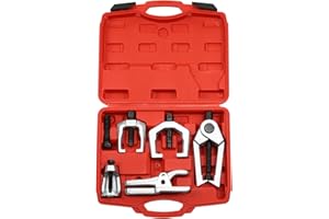 Geartronics Ball Joint Separator 5-in-1 Heavy Duty Pitman Arm Puller Front Tie Rod End Tool Set Splitter Removal Kit for Front End Service with Case