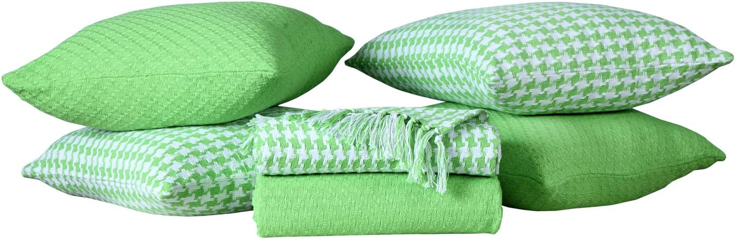 HILLFAIR - Set of 6-100% Cotton Throws Blankets for Couch Sofa- Throws for Couch- 2 Sofa Couch Blankets - 4 Extra Decorative Throw Pillow Covers- Apple Couch Throw Blankets- Basket Throws Blankets