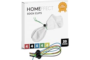 Homeffect Sock Clips for Laundry - The Original Sock Clip for Washing Socks - Laundry Sock Holder for Washing Machine and Dryer - Sock Hanger - Keep Socks Together with The Sock Laundry Organizer