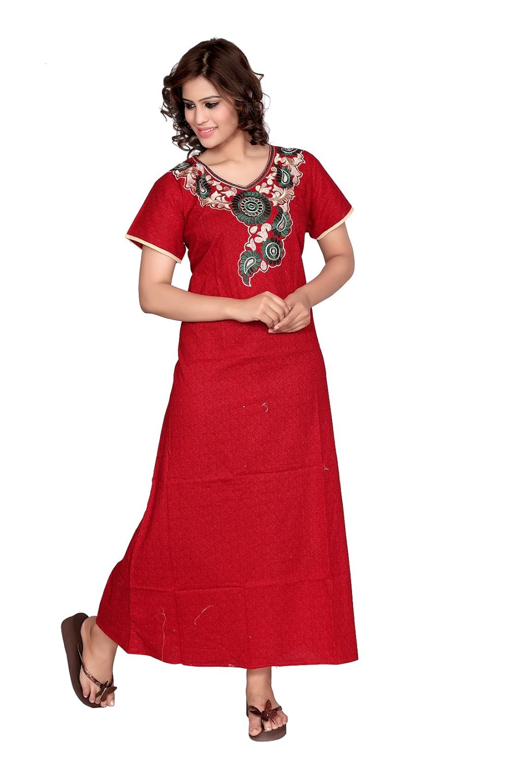 mahaarani women's cotton nightwear(veer426, pink, free size)