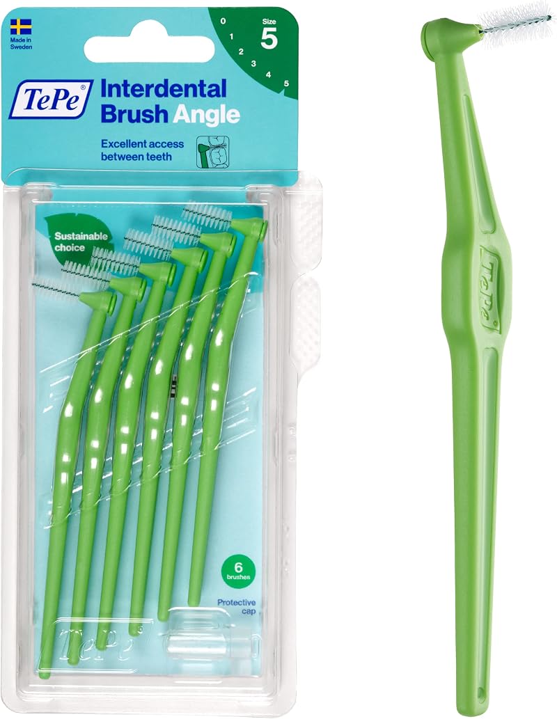 TePe Angle Interdental Brush Green 0.8mm ISO 5 6 pcs Plaque Remover