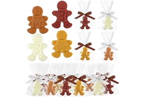 Demissle 20 Pcs Christmas Soap Bar Gift Set Mini Christmas Gingerbread Handmade Soap Bar Gift Bulk with Bags for Guests Xmas Wedding Holiday Stocking Stuffer Party Favors