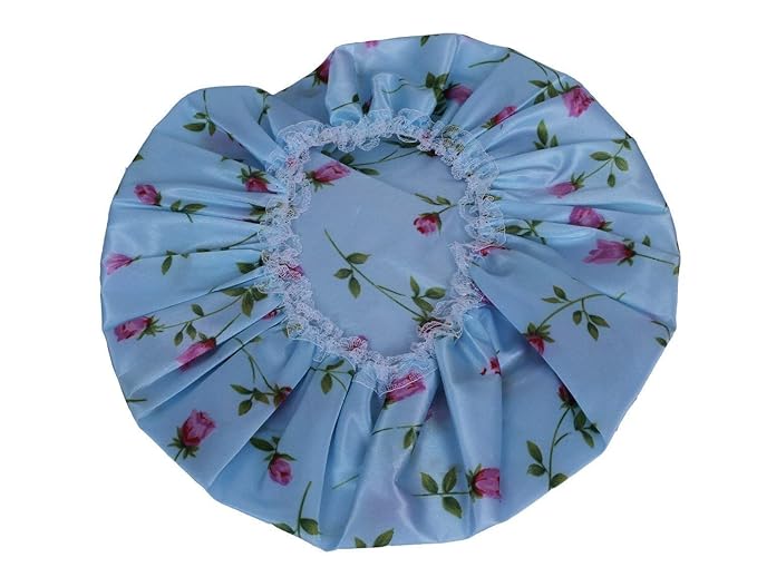 Venja Single Piece Premium Quality Reusable Printed Shower Cap with Elastic Band for Women Man Kids