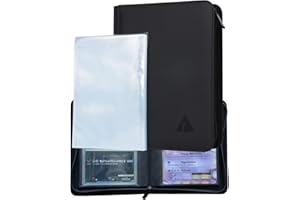 Rayvol Jumbo Card Binder Size XL, Fits 80 XL Jumbo Cards -Includes 80 Sized XL Penny Sleeves, Ringless Jumbo Card Binder for Oversized Cards 5.7 * 7.9 Inch