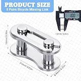 Hotop 8 Pairs Missing Link for 6-10 Speed Bicycle Chain Silver 21x8x10mm view 2