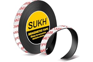 Magnetic Tape Strips with Adhesive Backing - Magnetic Strip SUKH Magnet Band Strong Adhesive Cuttable Magnetic Sheets Magnets