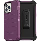 OtterBox Defender Series Screenless Edition Case for iPhone 13 Pro Max & iPhone 12 Pro Max (Only) - Holster Clip Included - Microbial Defense Protection - Non-Retail Packaging - Happy Purple