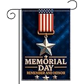 Musiardy Memorial Day Polyester Garden Flag 12 x 18 Inch Patriotic Outdoor Decoration Yard Decor Stars and Stripes Remember and Honor Seasonal Housewarming Gift