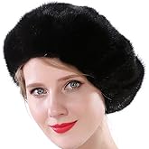 Valpeak Women Winter Berets Real Mink Tail Fur Hat