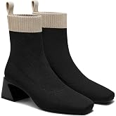 VIVAIA Regina Pro Booties for Women, Comfort Block Heel Ankle Boots, Square Toe Slip-on Water Repellent Anti Slip for Fall/Winter Dress Daily Outfit