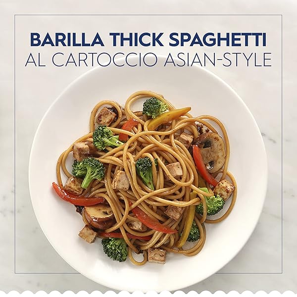 BARILLA THICK SPAGHETTI PASTA, 16 OZ. BOX – NON-GMO, MADE WITH DURUM WHEAT SEMOLINA – KOSHER CERTIFIED